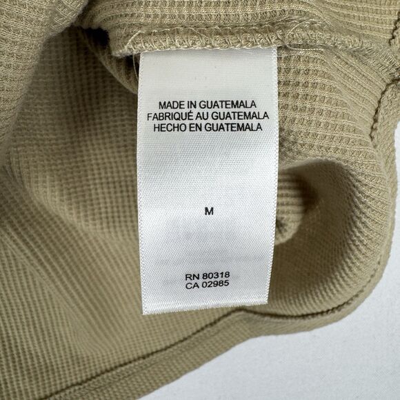 Lucky Brand Rolling Stones Top Womens Medium Brown Waffle Thermal Tongue Graphic - Picture 11 of 14